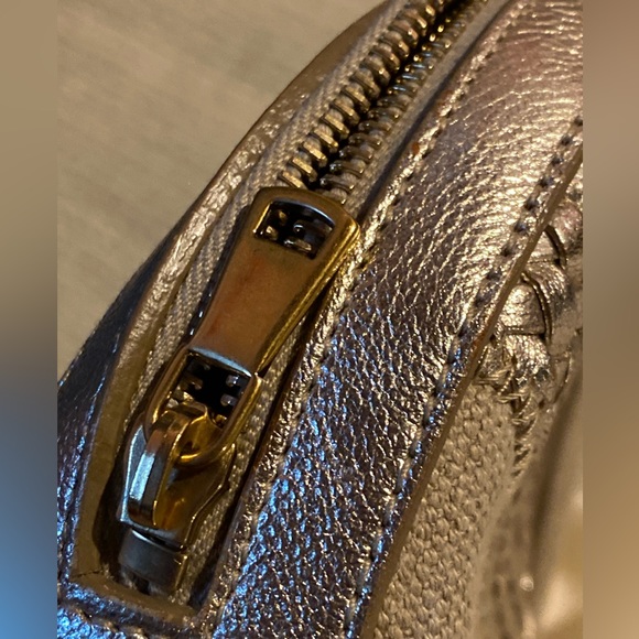 Yves Saint Laurent Muse Tan Canvas Leather Satchel Handbag Gold Tone Hardware - Picture 12 of 12